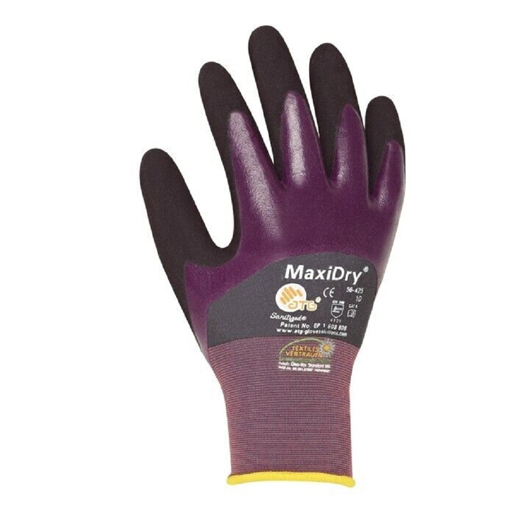 ATG MaxiDry 3/4 Coat Nitrile Foam Palm Waterproof Dexterity Work Gloves 56-425 protexU