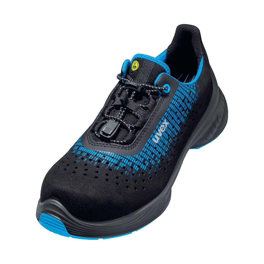 68298 uvex 1 G2 safety trainers ventilated uppers black blue protexu main