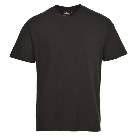 Black Cotton Work T-Shirt Short Sleeve Portwest protexU