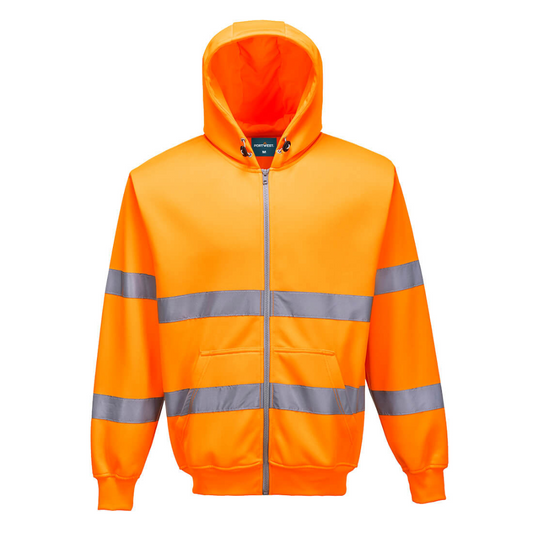 Portwest Hi-Vis Zipped Hoodie B305 - Orange