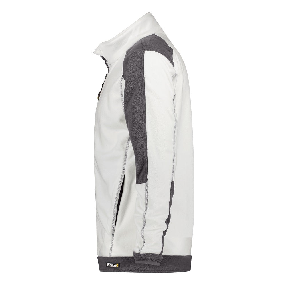 Dassy Kazan Fleece Jacket For Painters, Decorators and Plasterers Whites. Side View. protexU