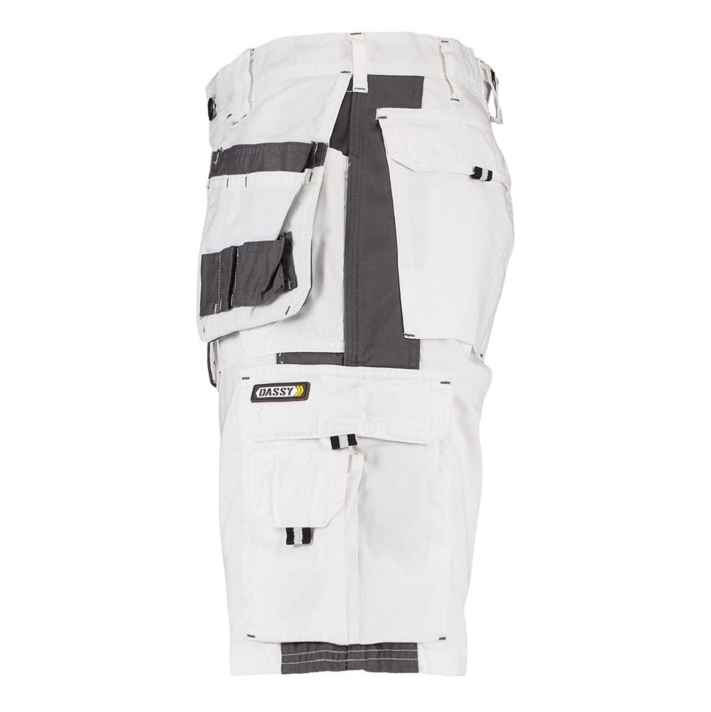 Dassy Monza Painters decorators shorts white. Side View. protexU