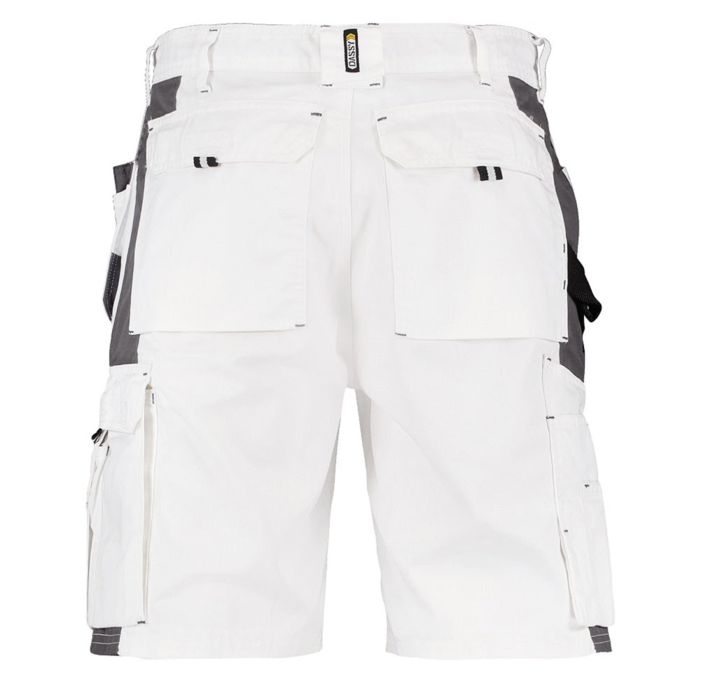 Dassy Monza Painters decorators shorts white. Back view. protexU