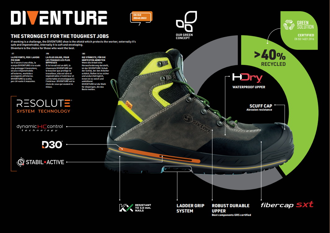Sixton GARDENA Diventure D3O Safety Boot - S3S SR ESD