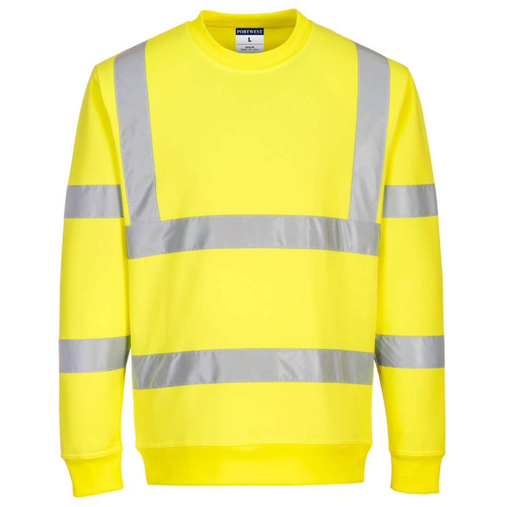 Portwest Hi Vis Yellow Jumper. Eco Friendly Hi Vis Sweatshirt. protexU
