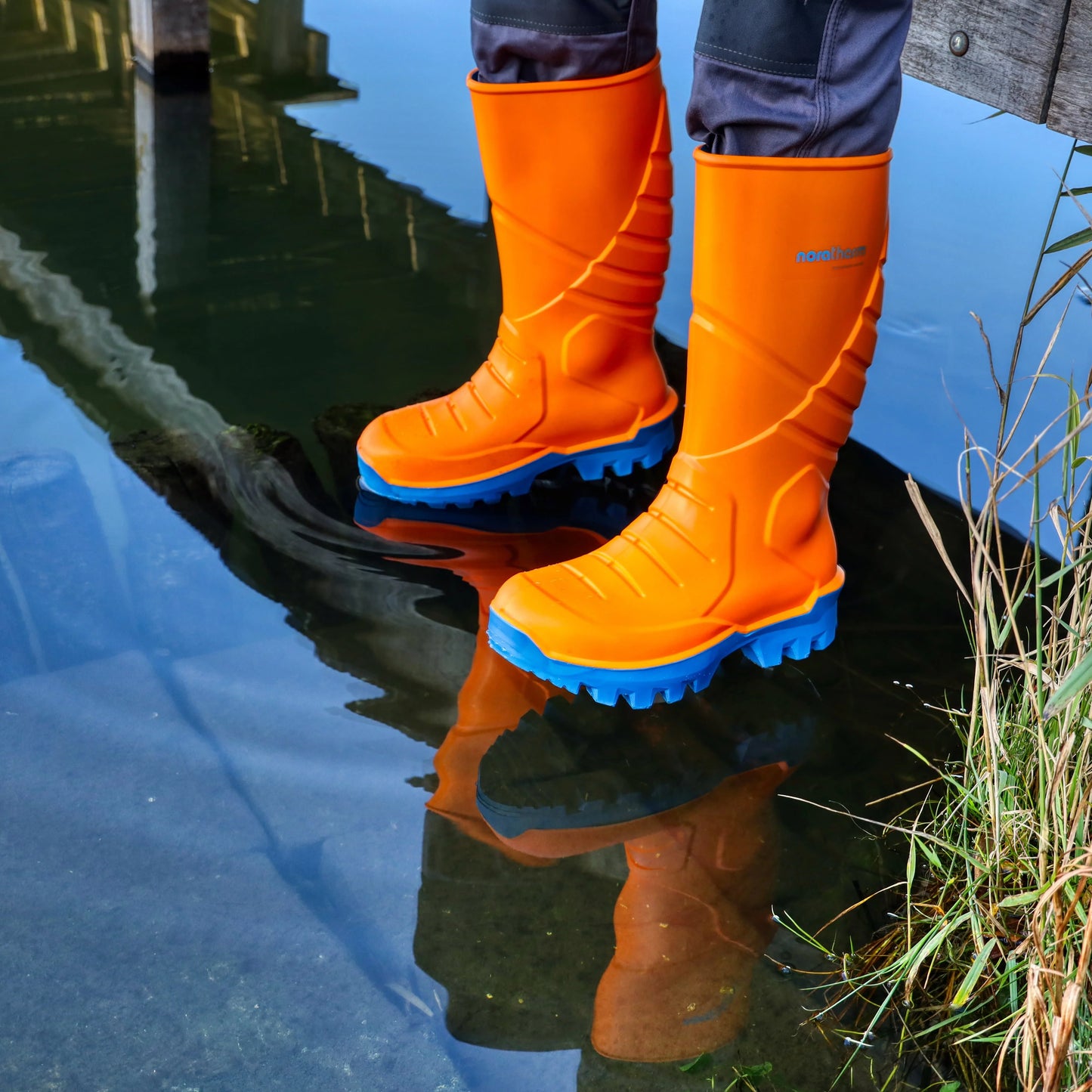 Nora NoraTherm Safety Wellies S5 Orange. Steel Toecap. Farming, Landscaping, Construction. protexU