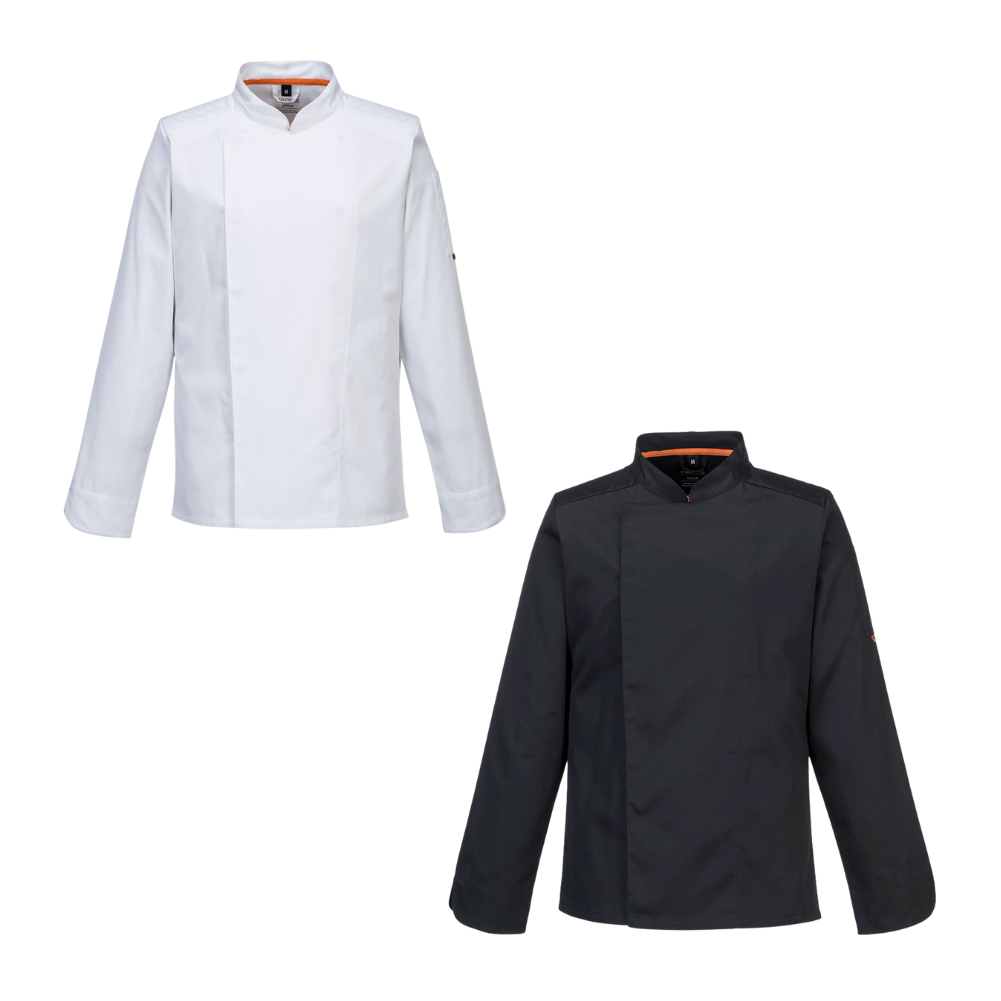 PortWest Mesh Air Pro Chef's Jacket - Black or White