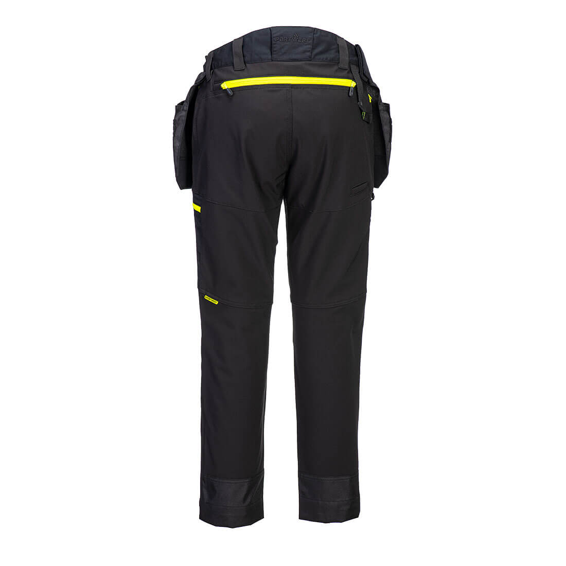 Portwest DX4 Waterproof Softshell Trousers Detachable Holster Pocket. Black. protexU