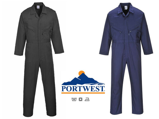 Portwest Zipped Overall Work Welder Mechanic Boiler Suit-Regular C813 Liverpool. protexU