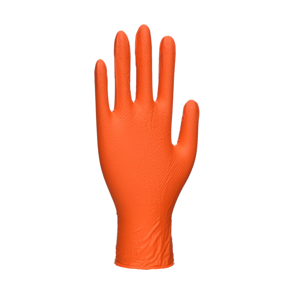 Portwest A930 - Disposable Glove 7mil Nitrile. Box of 100. Orange. protexU