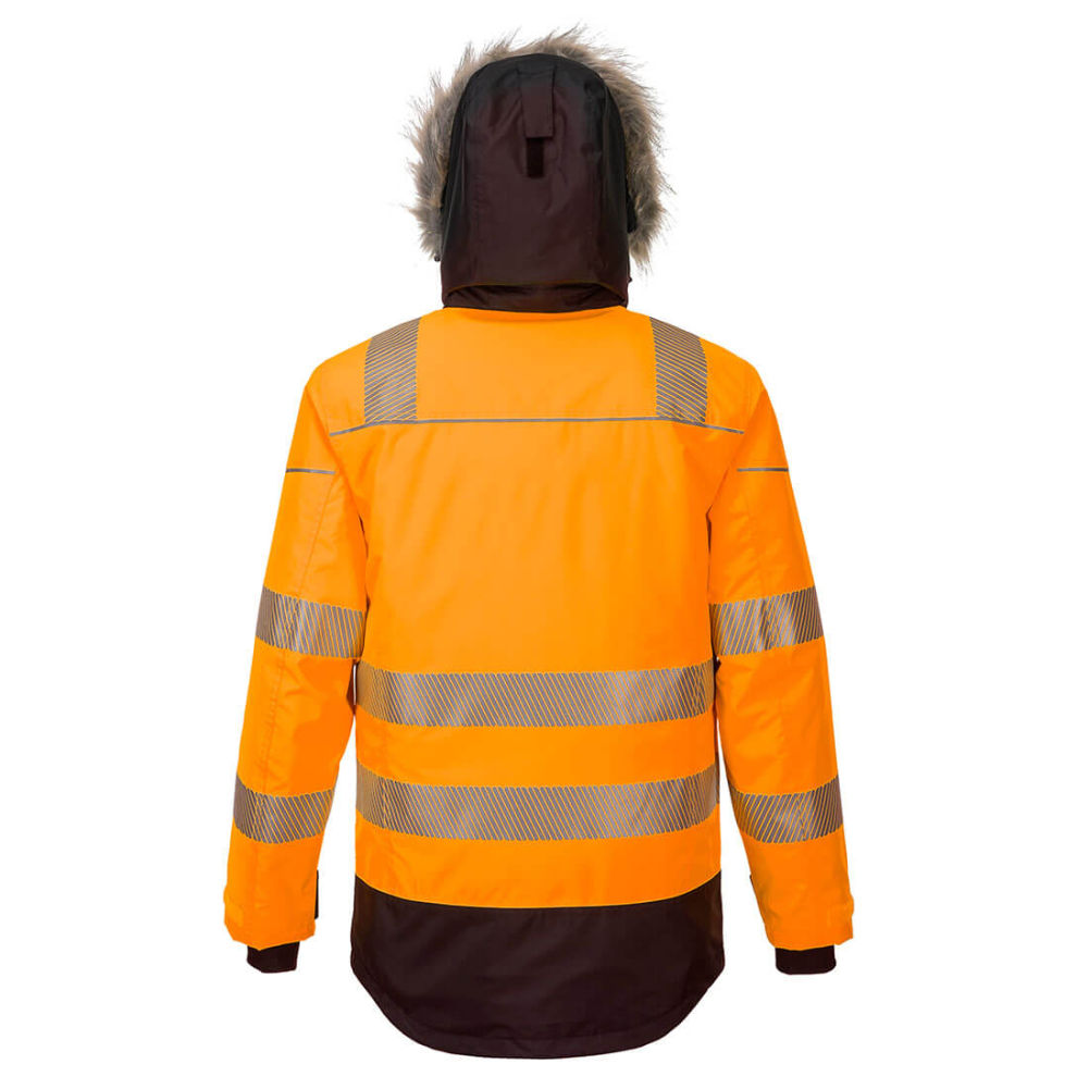 Portwest PW3 Hi-Vis Winter Parka Jacket - Orange. protexU
