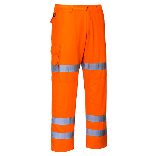 Portwest Three Band Hi-Vis Work Trousers Orange RT49. protexU