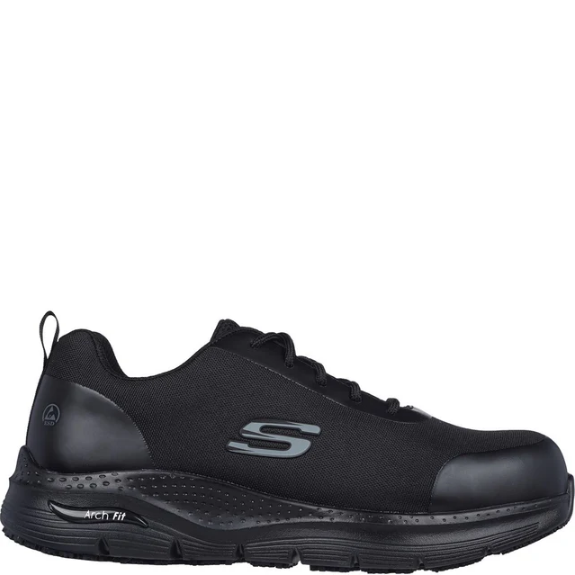 Skechers Arch Fit Ringstap Safety Trainer S3 SRC ESD Black