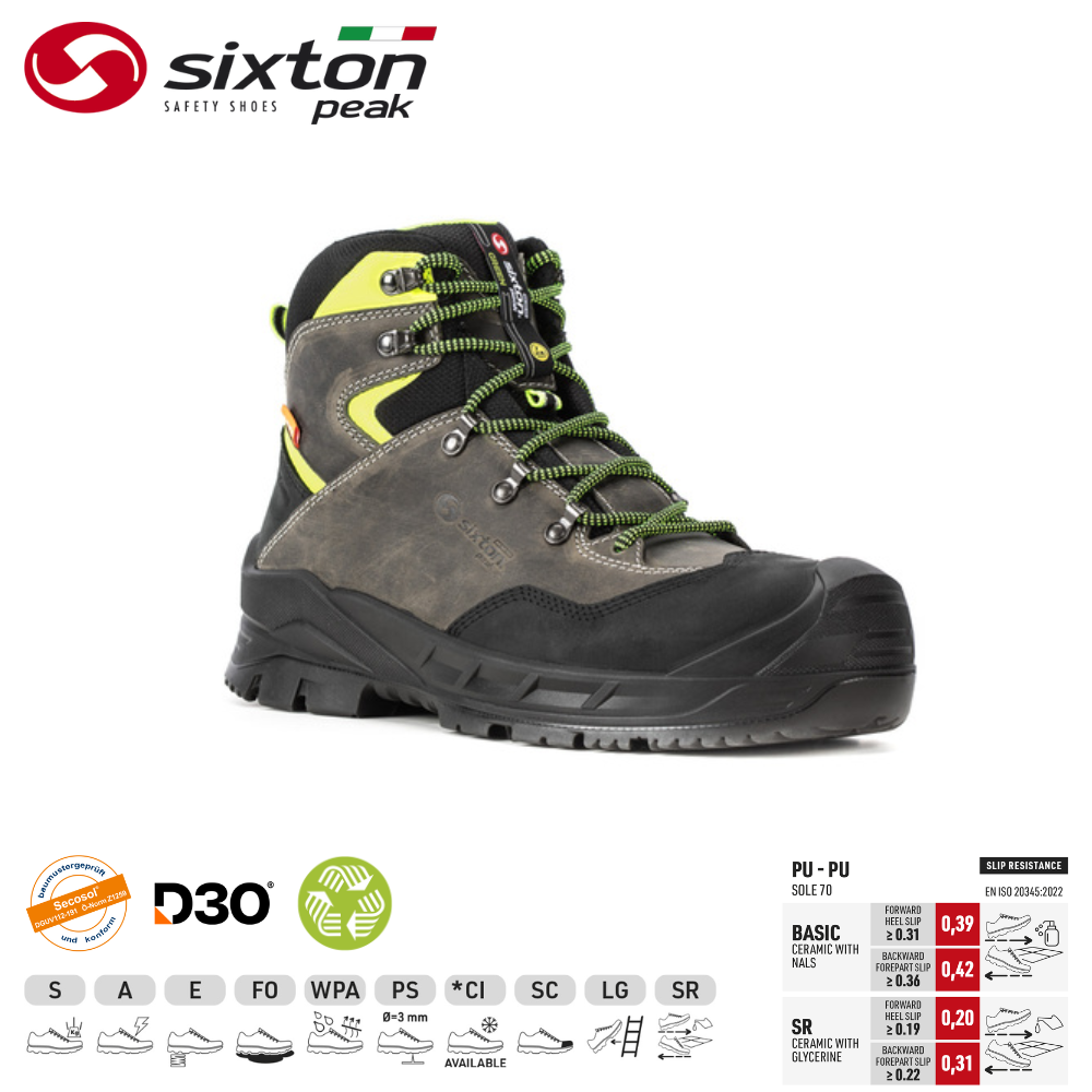 Sixton Gardina safety boot data sheet, technical information, protexU