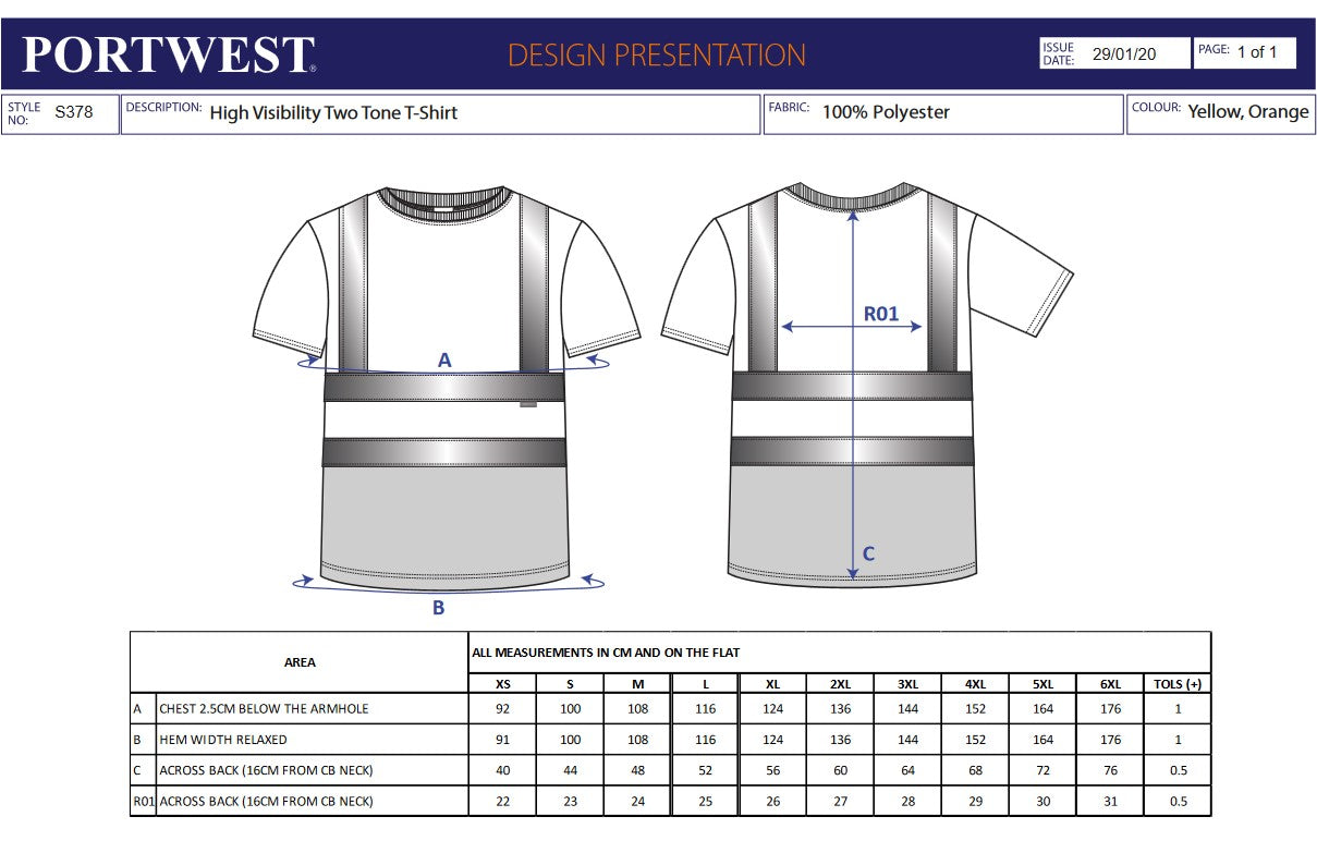 Portwest Hi-Vis T- Shirt S378