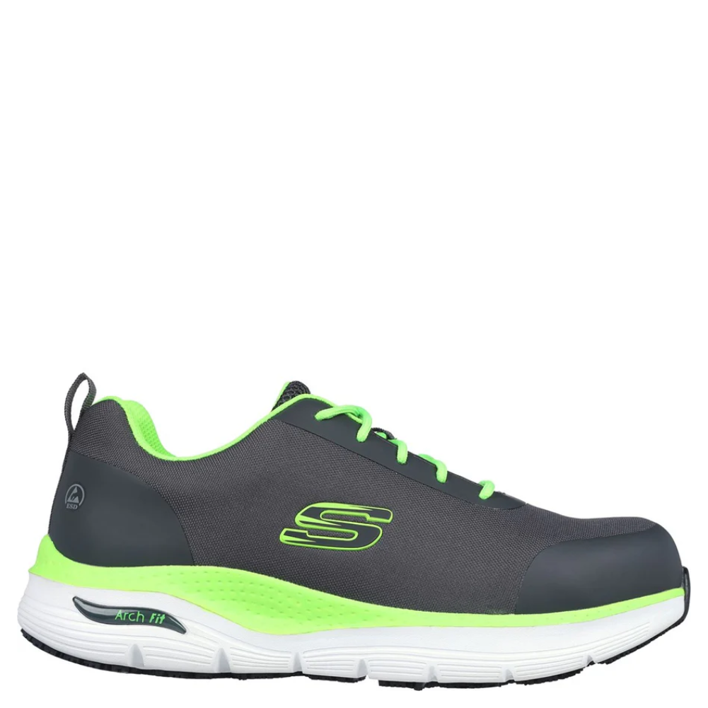 Skechers Arch Fit Ringstap Safety Trainer S3 SRC ESD Grey/Yellow