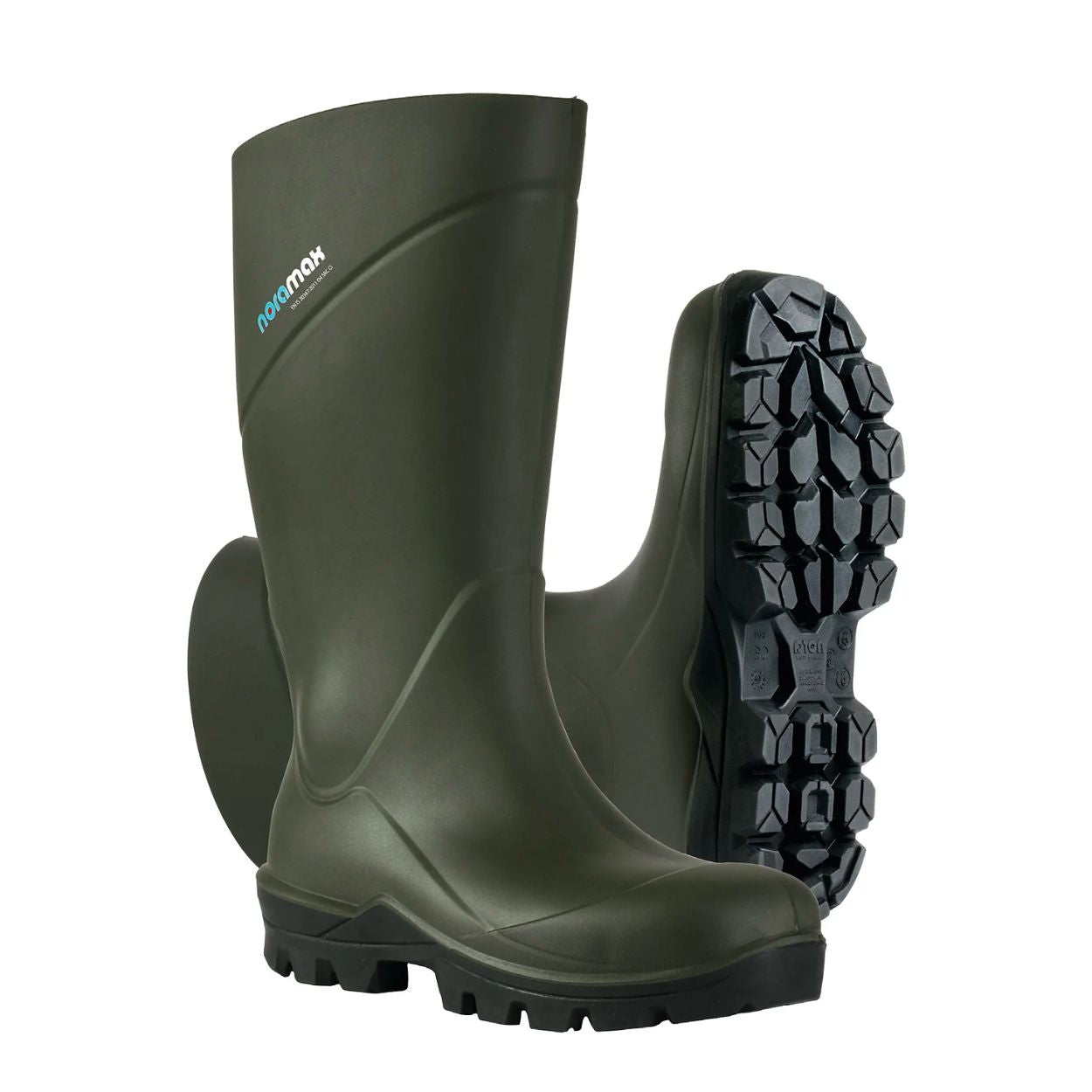 Nora NoraMax Polyurethane Wellington Boot Green Wellies (Non-Safety) Non-Slip Sole. protexU