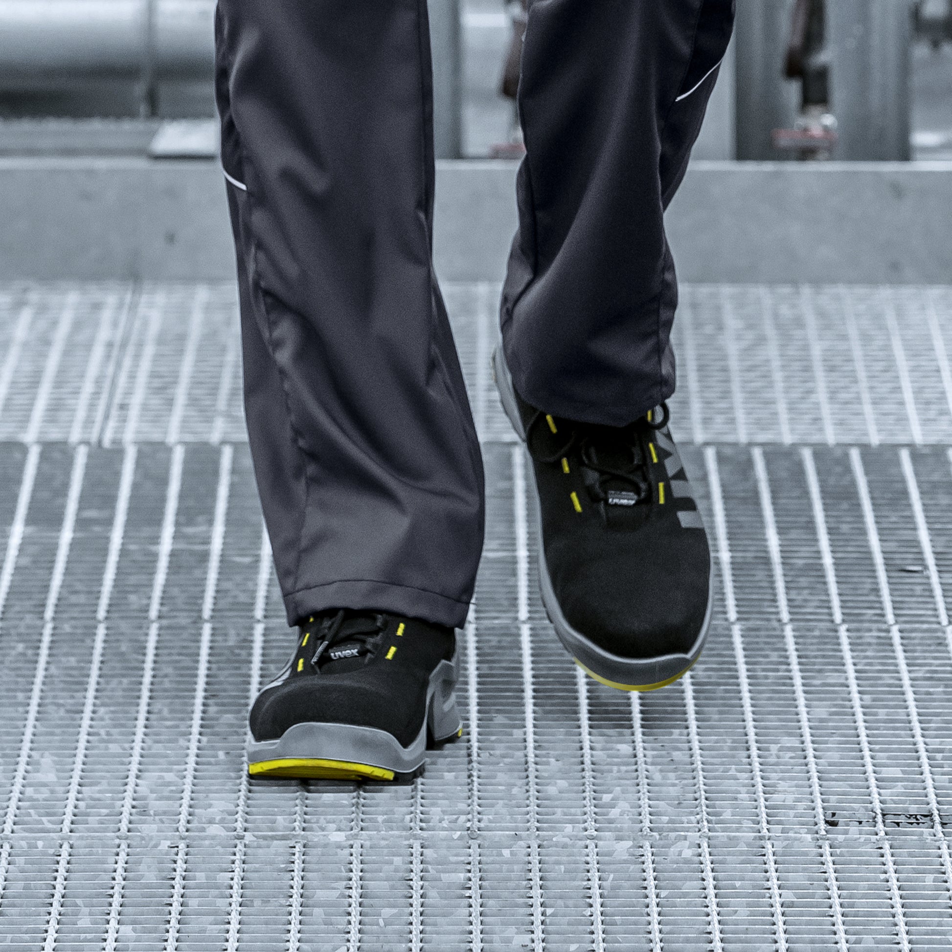 uvex 1 safety boots 85458 Black/Yellow Microsuede Upper. S2 SRC, ESD Rated. protexU