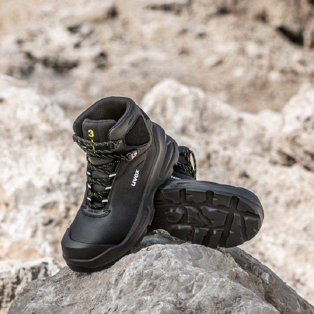 uvex 3 Safety Boots S3 SRC Leather. 100% Metal-Free. ESD Rated. Composite Toe