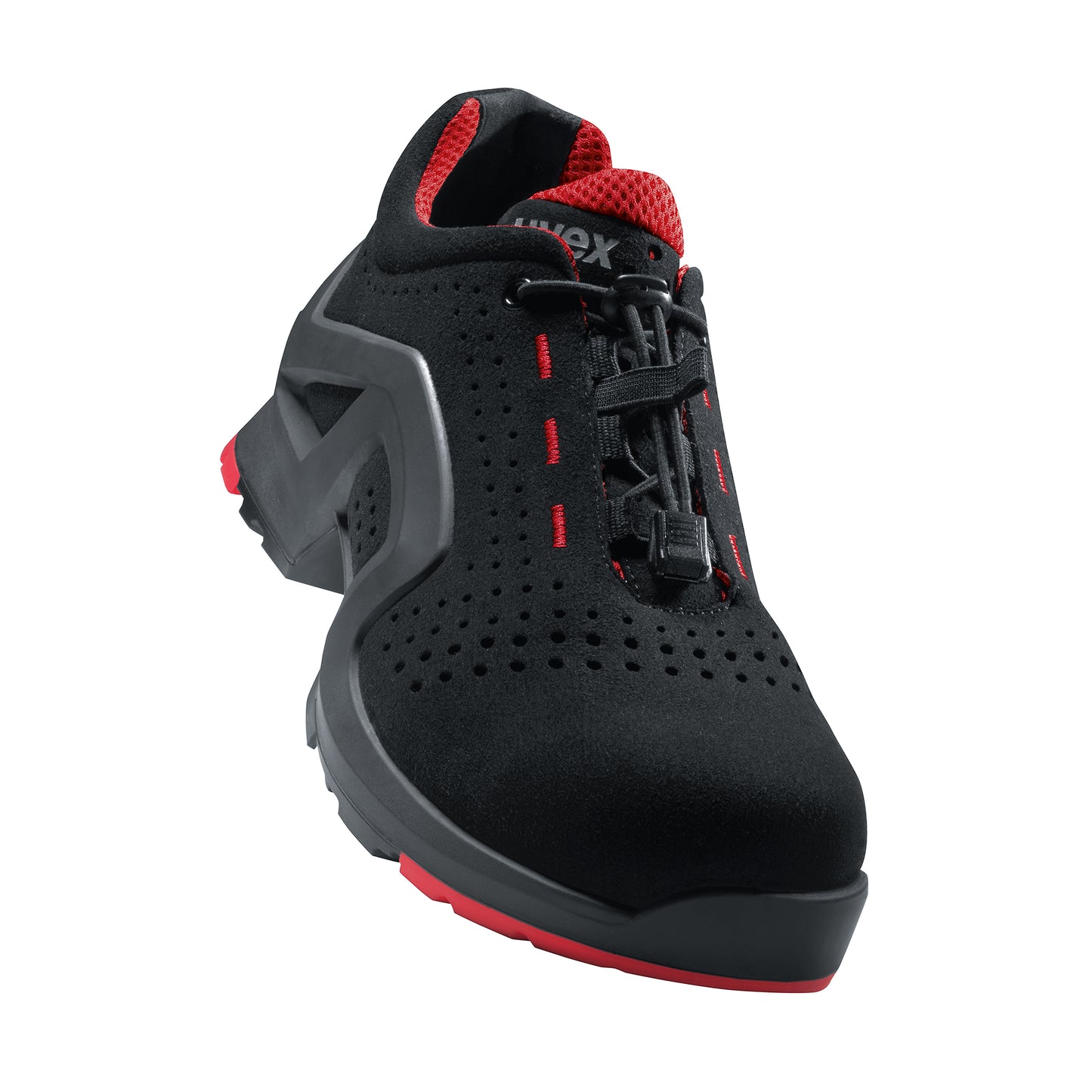 uvex 1 safety trainers S1SRC ESD Non-slip outsole, oil and petrol resistant. Breathable microvelour upper. Lightweight, metal-free toe cap. protexU