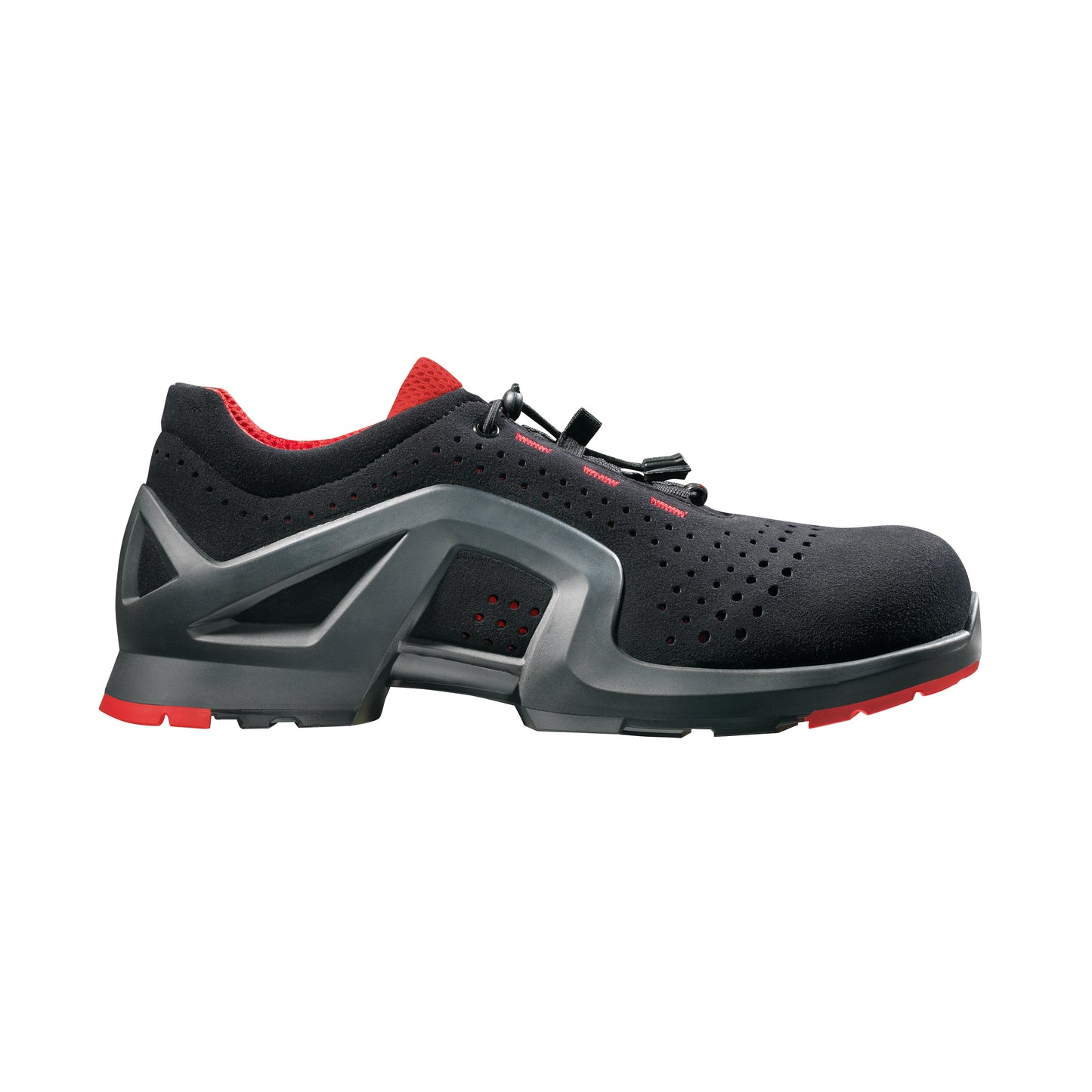 85128 uvex 1 safety trainers S1SRC ESD Non-slip outsole, oil and petrol resistant. Breathable microvelour upper. Lightweight, metal-free toe cap. protexU