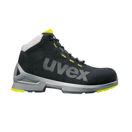 uvex 1 safety boots 85458 Black/Yellow Microsuede Upper. S2 SRC, ESD Rated. protexU