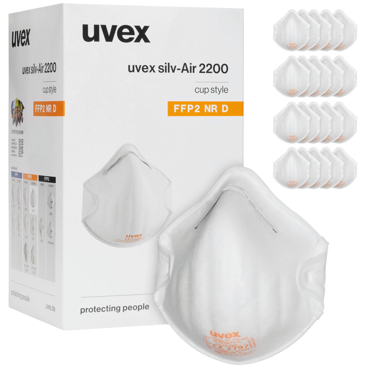 uvex silv-Air c 2200 FFP2 Preformed Cup Mask N95