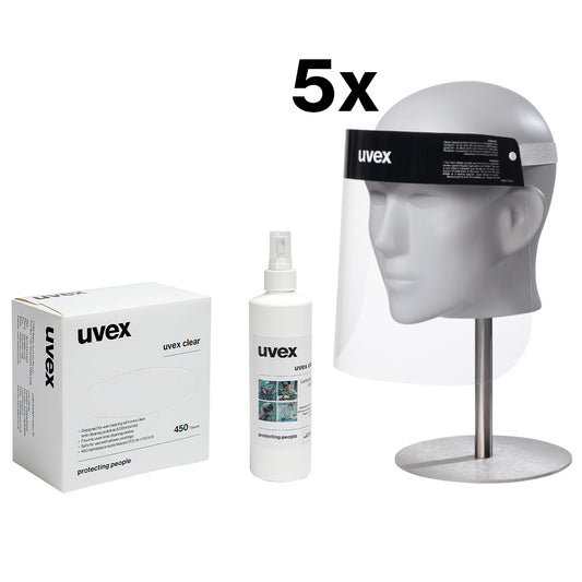 uvex facemask, shield,visor,cleaning wipes,lens cleaner. protexU