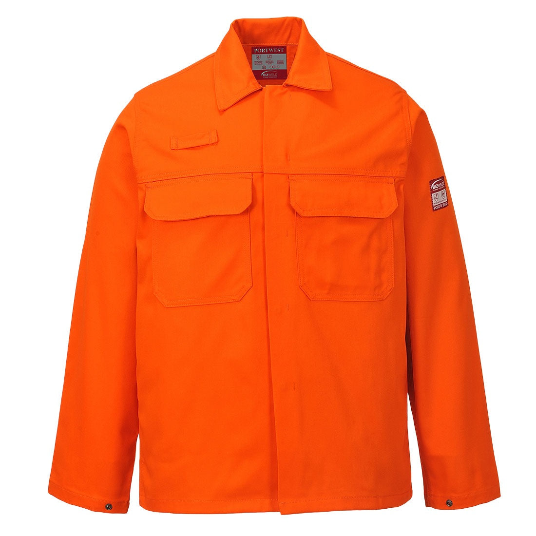 FR Flame Resistant Work Jacket. Portwest Bizweld Jacket BIZ2 flame resistant jacket Orange. protexU