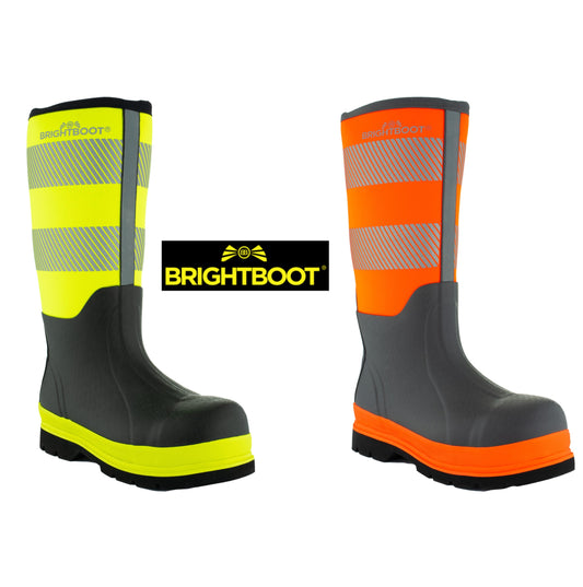 Brightboot Hi-Vis High Leg Waterproof Safety Boots S5 HI CI HRO SRA