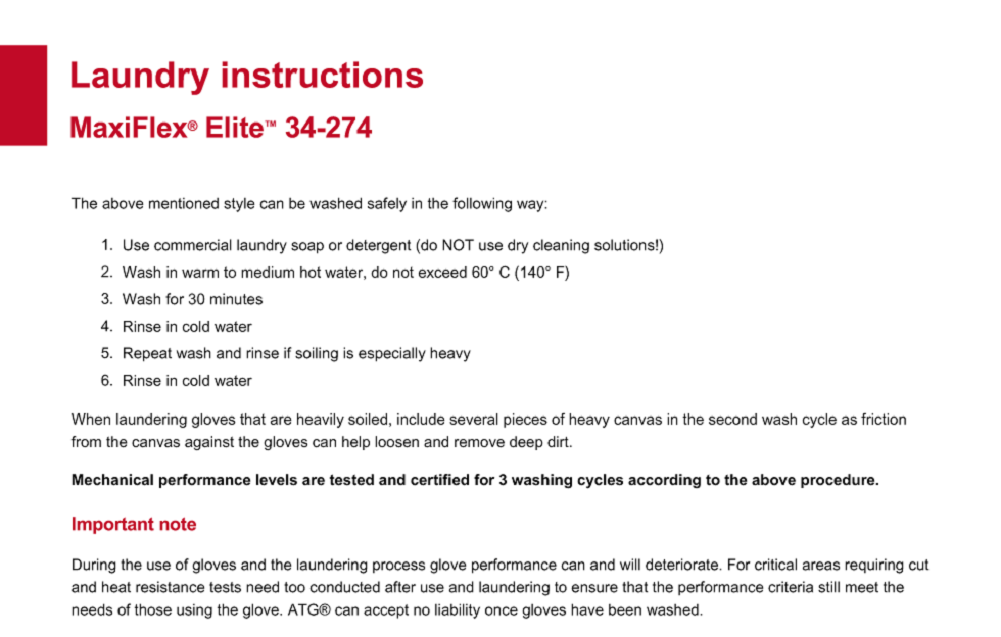 34-274 ATG MAxiFlex Elite Blue Gloves Nitrile Foam Work Glove Breathable & Washable. Laundry Instructions protexU