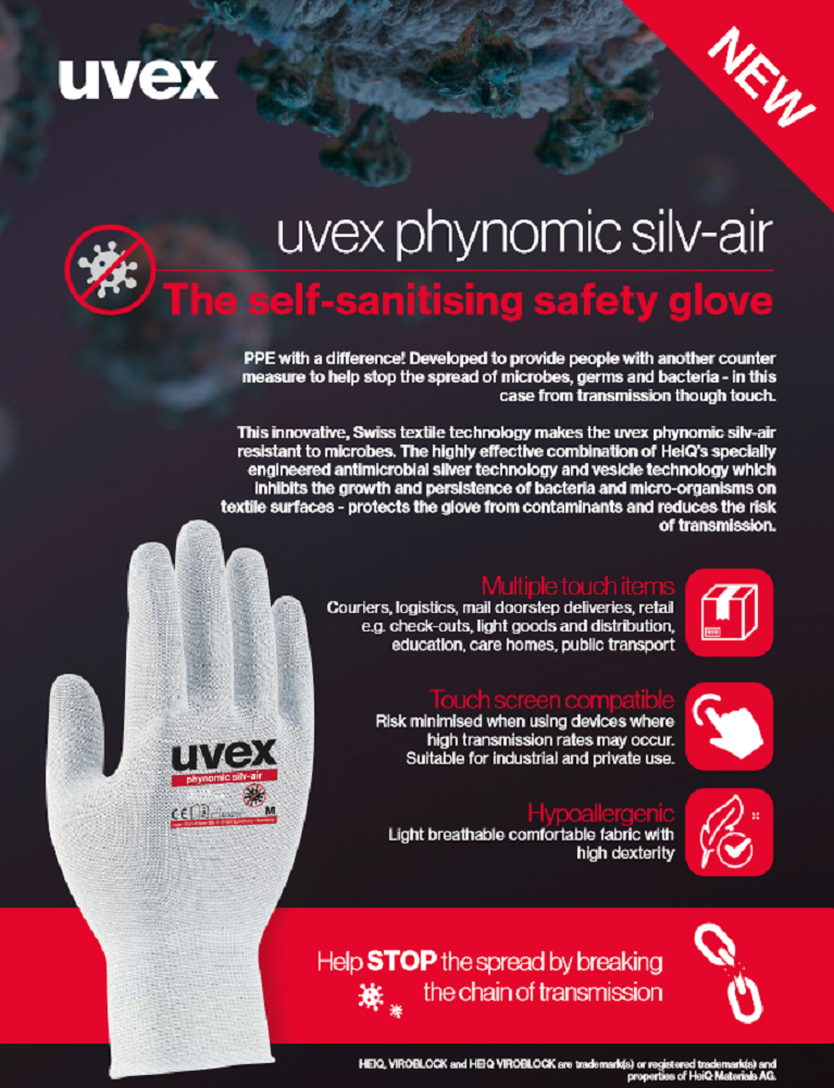 uvex phynomic silv-air hygiene gloves