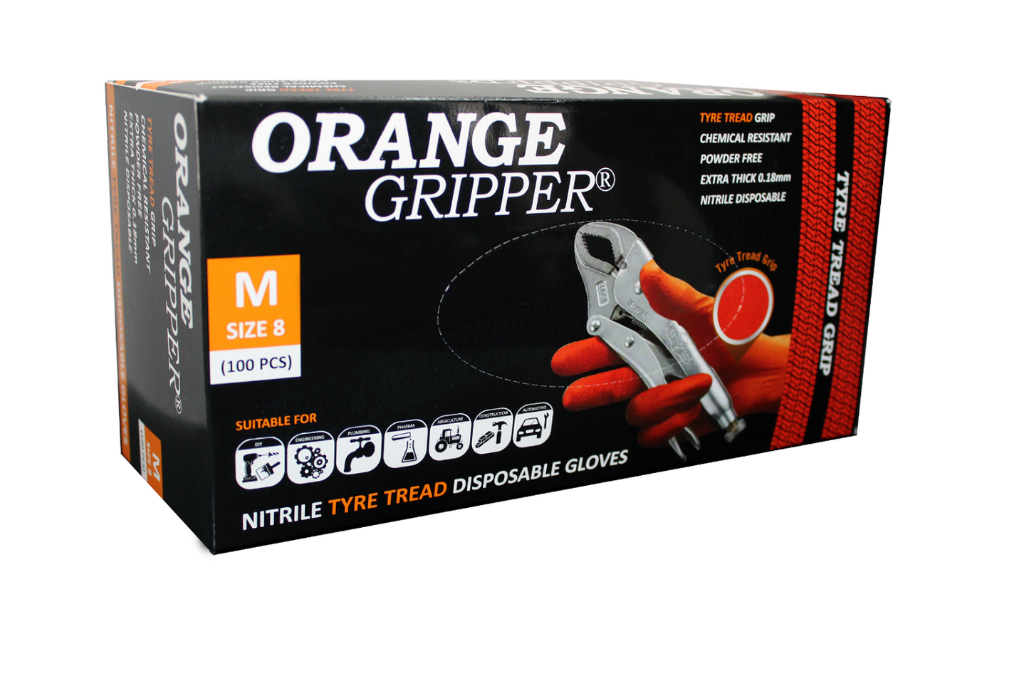 Nitrile Disposable Gripper Gloves Touch-Screen 100 Pcs