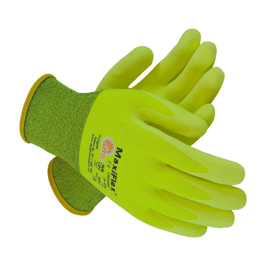  ATG MaxiFlex Ultimate Gloves- Hi-Viz Yellow 42-875Y. protexU