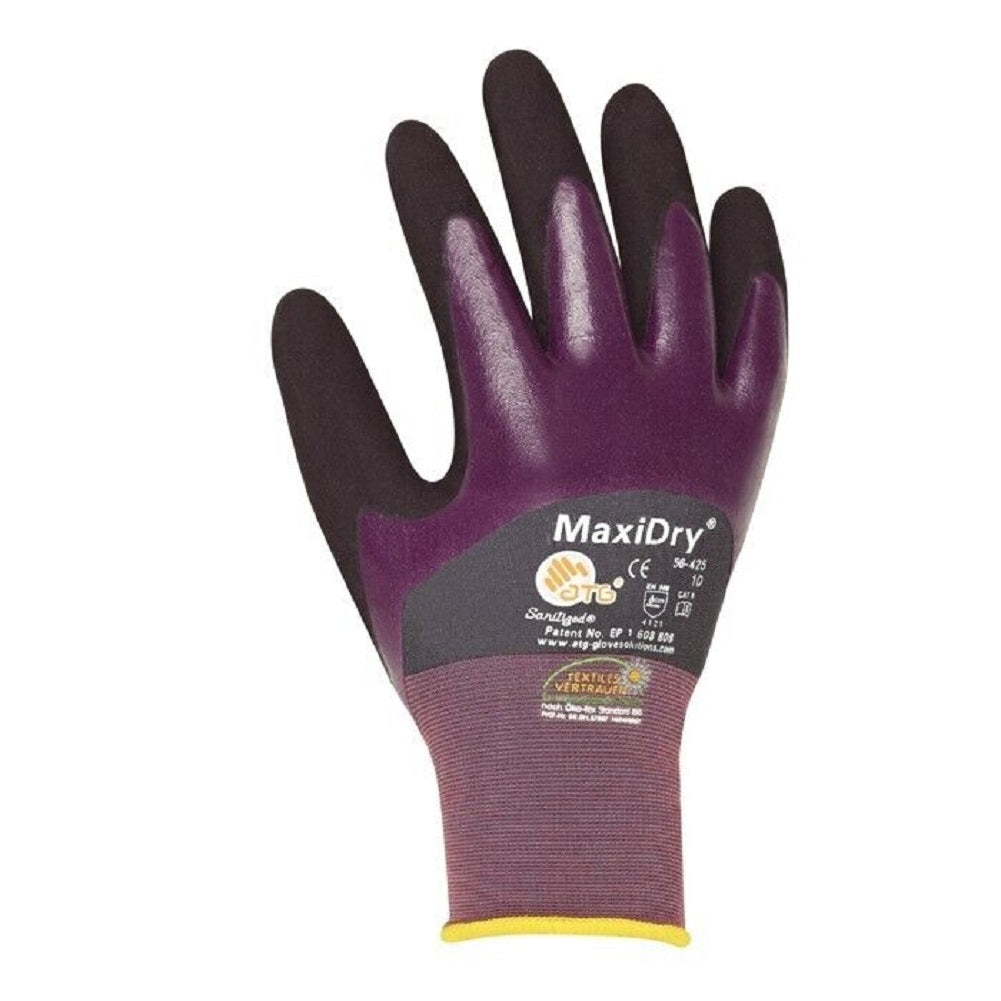 ATG MaxiDry 3/4 Coat  Nitrile Foam Palm Waterproof Dexterity Work Gloves 56-425 protexU