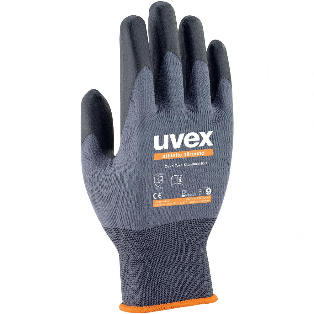 60028uvex Athletic Allround Grey Gloves Safety Work Handling Gloves protexU