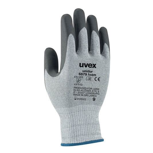 uvex 6679 Cut-5 (D) Cut-resistant safety gloves. For automotive industry, assembly, maintenance, metalworking, Glass, shipping/logistics. protexU