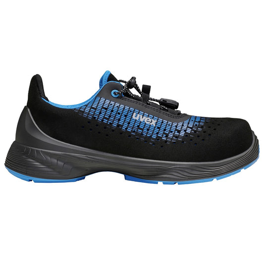 68298 uvex 1 G2 safety trainers ventilated uppers S1 black blue protexu  right side