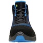 uvex 1 68381 G2 safety boots. Black Blue perforated microsuede ESD 100% Non-metal, metal-free, composite toe-cap. Comfortable uvex boots protexU