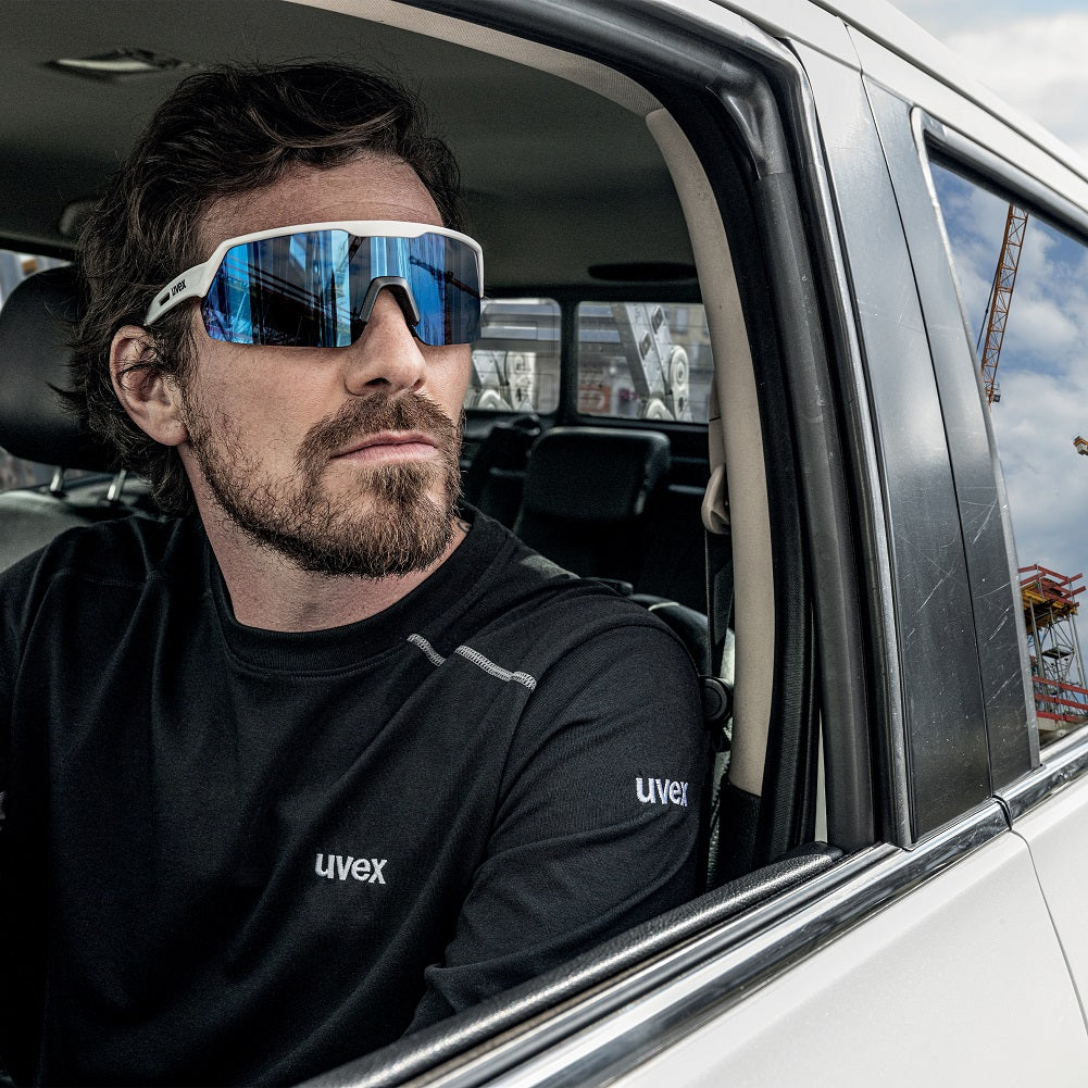 uvex safety glasses ultrashield  9192885 blue mirror protexu
