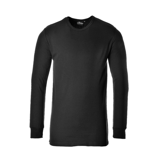 Portwest Men's Thermal T-Shirt Long Sleeve Black Winter Base Layer protexU