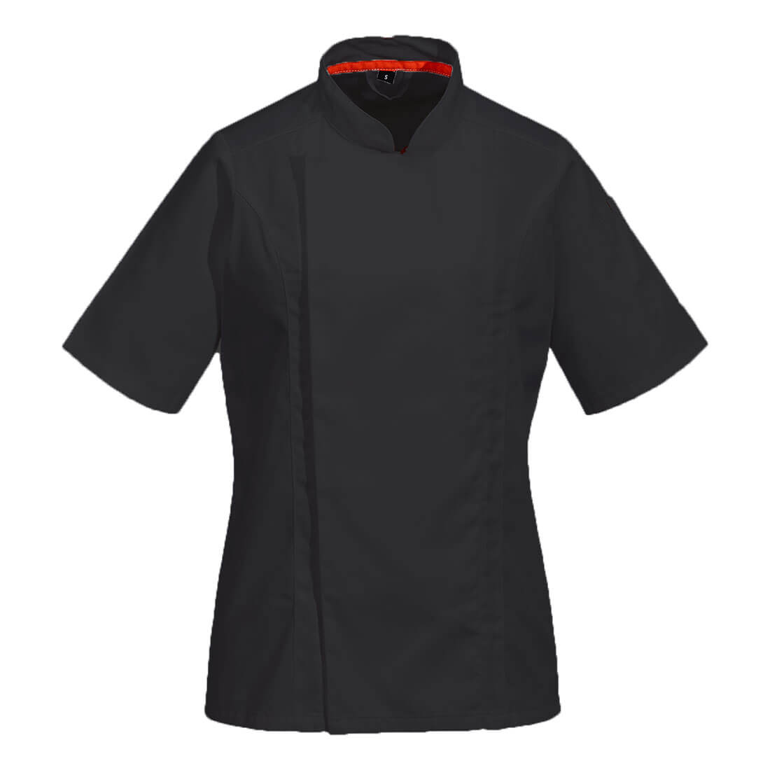 Black short sleeve women's chef jacket