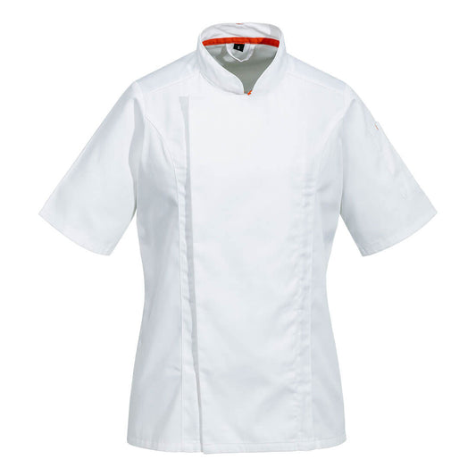 Women's White Chef Jacket Short Sleeve