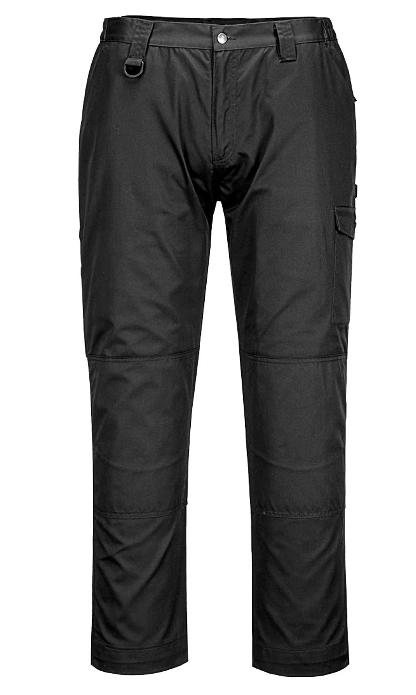 Portwest Super Worker Trousers. Black. Adjustable Leg Length. protexU