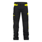 DASSY Hong Kong Men's Work Trousers Black & Fluorescent Yellow, Extendable Hem, Minus Leg Length, Adjustable Waist, Ample Pockets, protexU