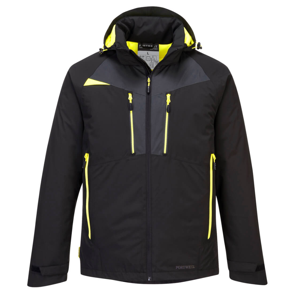 Portwest DX4 Waterproof Winter Jacket - Black protexU