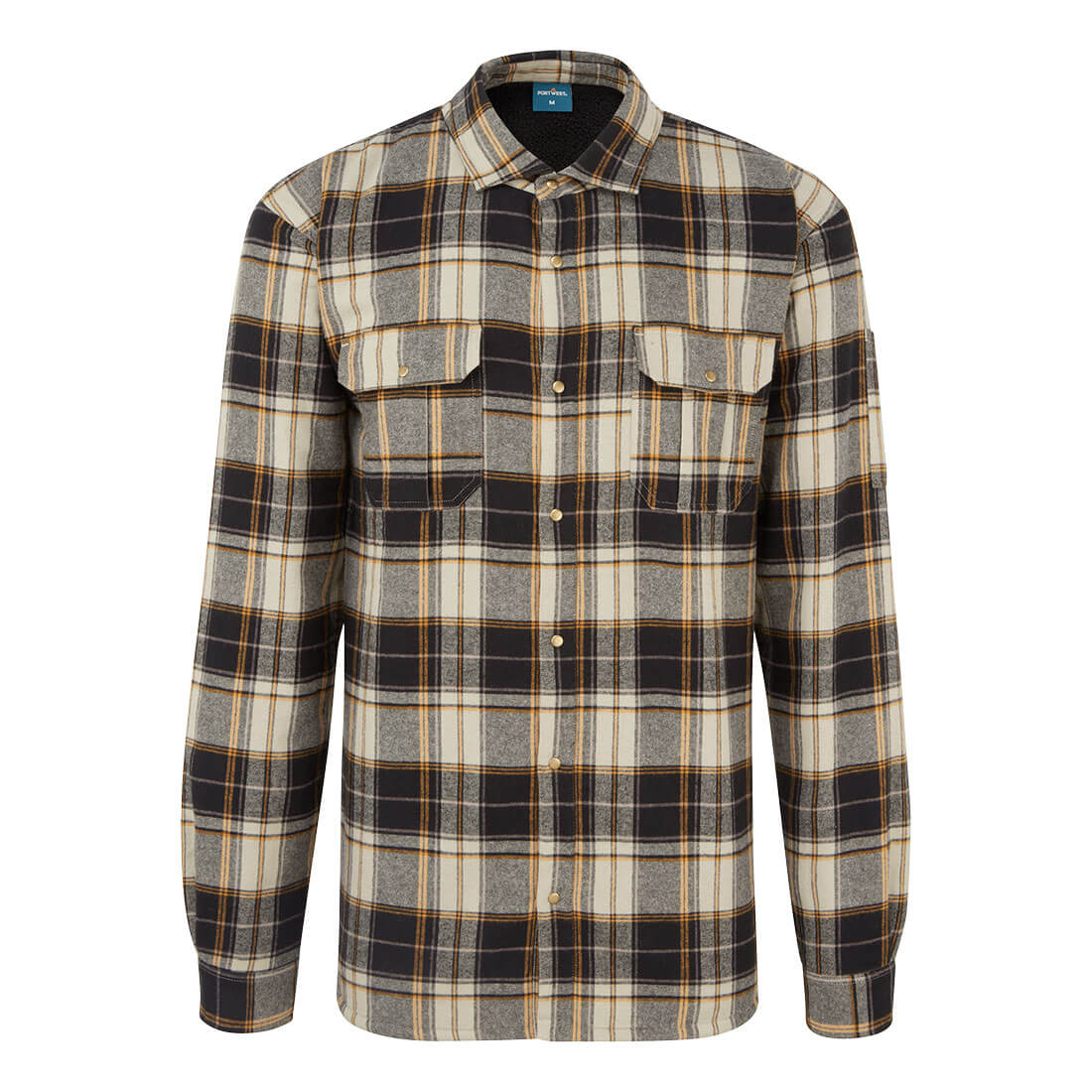 Portwest Sherpa Lined Check Shirt - Brown