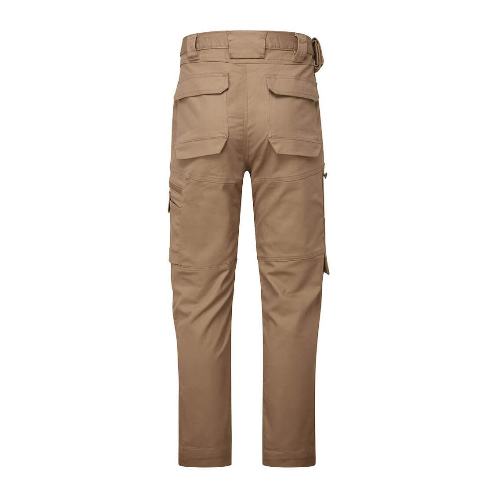 Tan cargo work trousers from Portwest at protexU. Beige work trousers. Brown cargo trousers