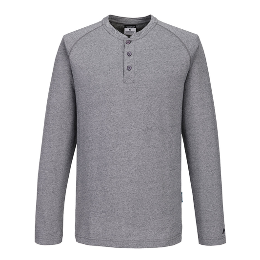 Portwest KA370 - KA3 Grey Henley Work T-Shirt protexU