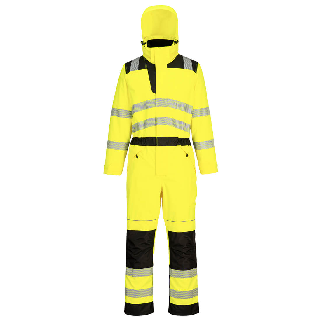 Portwest PW3 Hi-Visibility Waterproof One_Piece Coveralls. Yellow. protexU